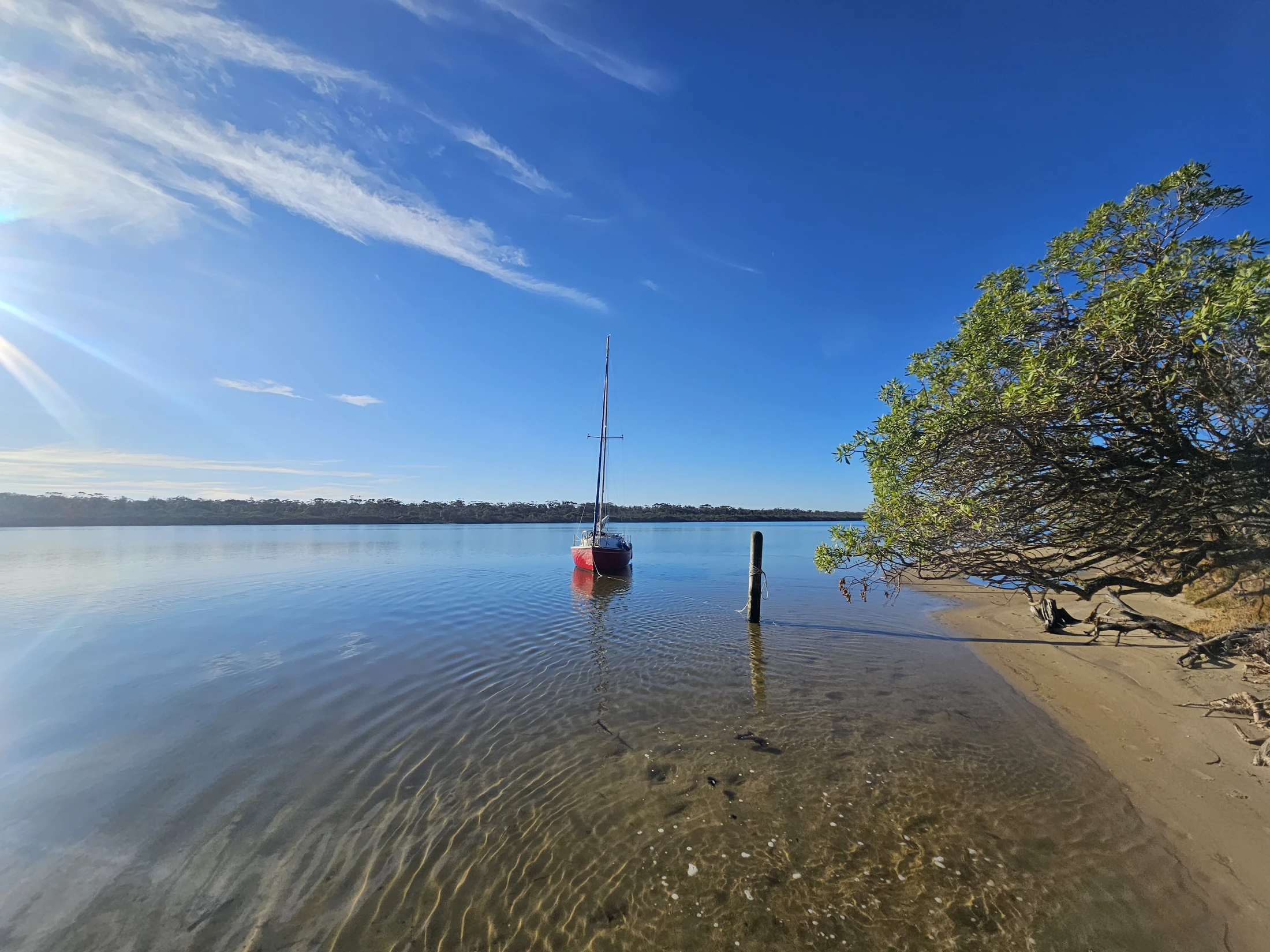 Sailboat at rest in the Gippsland Lakes